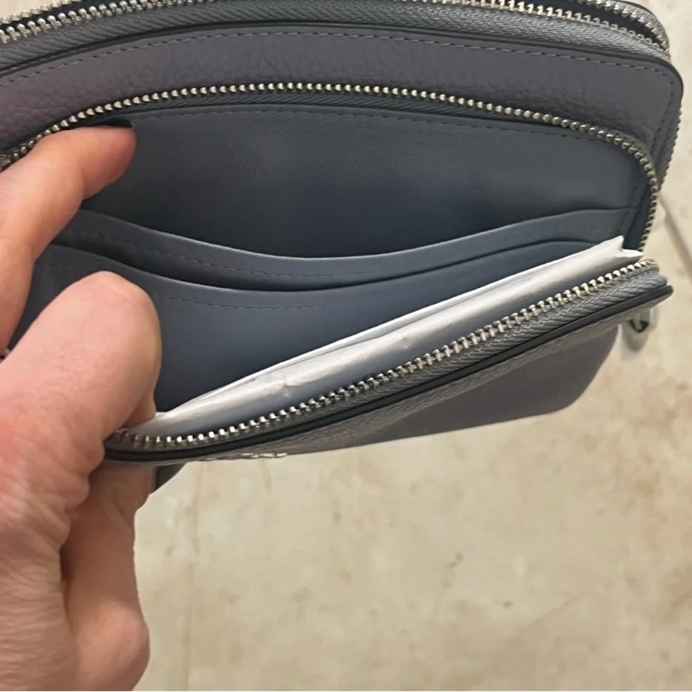Coach Periwinkle Leather Wristlet | Zip Pouch Wallet | New Without Box - Picture 8 of 12